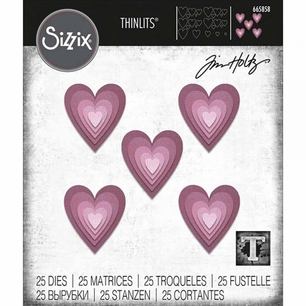 Sizzix Thinlits - Tim Holtz - Stacked Tiles Hearts