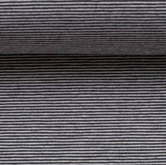 Baumwolljersey Bella Streifen 1 mm dunkelblau/weiß