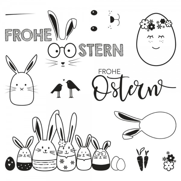Rayher Clearstempelset Frohe Ostern