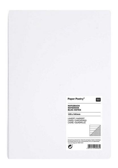 Rico Paper Poetry Notizbuch A6 weiß liniert/kariert