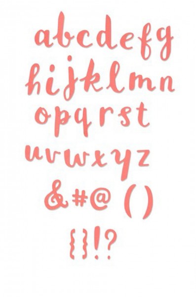 Sizzix Thinlits brush lowercase alphabet