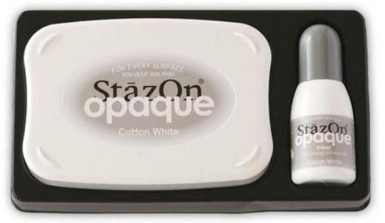 Stempelkissen StazOn Opaque Cotton White