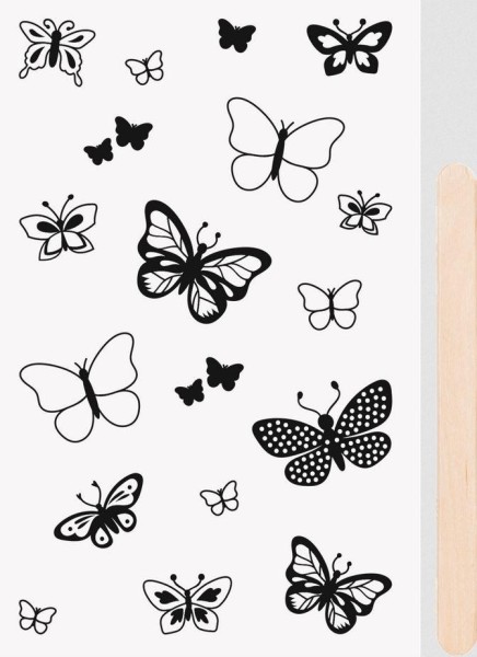 Heyda Rubbelsticker Schmetterlinge schwarz