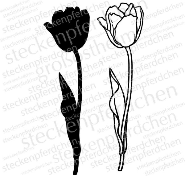 Steckenpferdchenstempel Tulpenset zwei