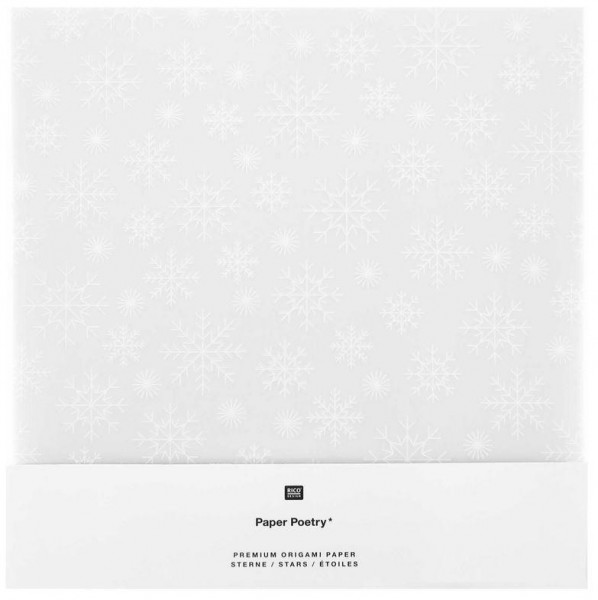 Rico Origami Transparentpapier Schneeflocken weiß 20 x 20