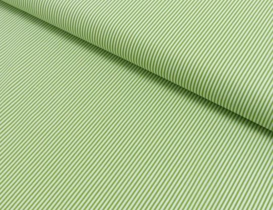 Baumwolldruck schmale Streifen grün/weiß