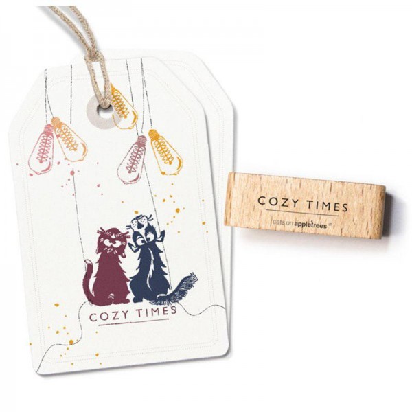 cats on appletrees Holzstempel Cozy Times