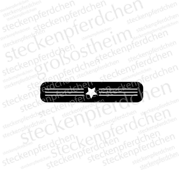 Steckenpferdchenstempel/Label Linien mit Stern 