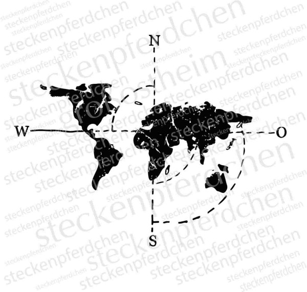 Steckenpferdchenstempel Weltkarte