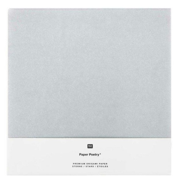 Origami Papier 15x15cm - weiß/silber