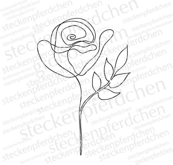 Steckenpferdchenstempel grafische Rose 1