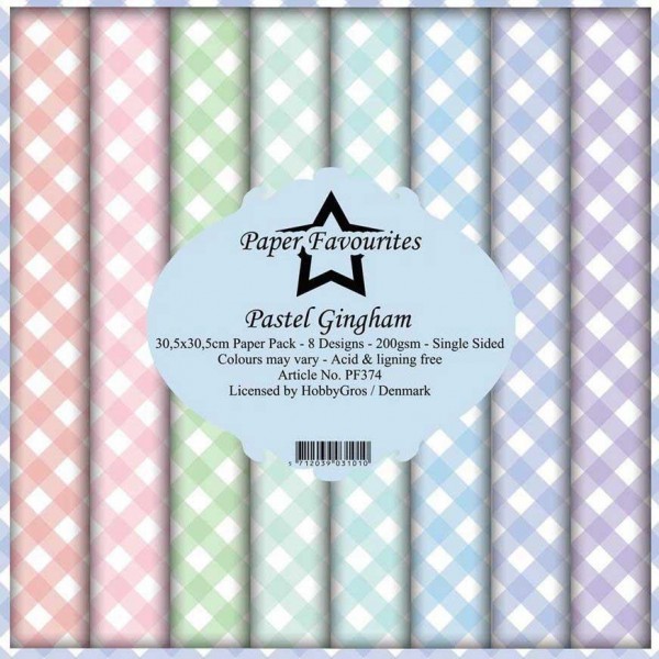 Paper Pack 12 inch Pastel Gingham